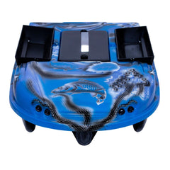 Trimaran Lotus Aerografiat Albastru 2.4 GHz - Stabilitate și Putere cu Design Atractiv