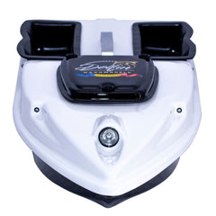 Navomodel Evolution V2 Alb 2.4 GHz, Cuve Generoase, 1.3 kg Nadă, Stabilitate Maximă, Far 3W și Cuvare Independente