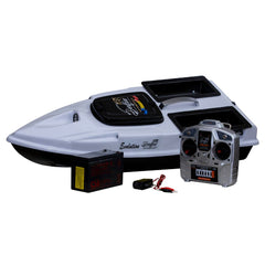 Navomodel Evolution Alb, 2.4 GHz, 2 kg Nadă, Distanță 500m, Control RC, Far 3W și Cuvare Independenta