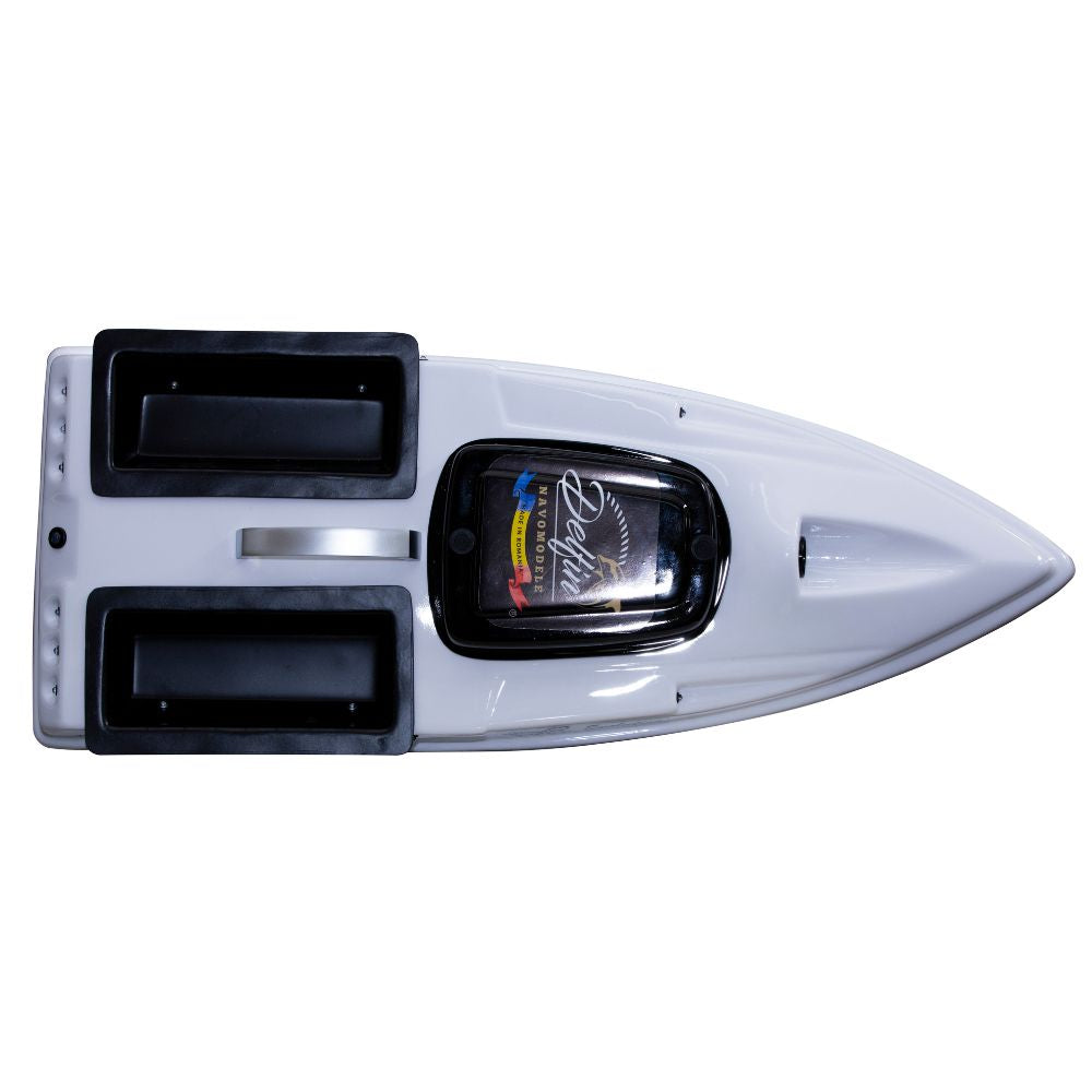 Navomodel Evolution Alb, 2.4 GHz, 2 kg Nadă, Distanță 500m, Control RC, Far 3W și Cuvare Independenta