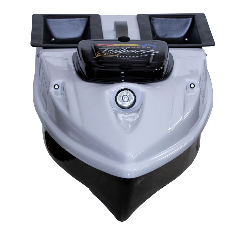 Navomodel Evolution Alb, 2.4 GHz, 2 kg Nadă, Distanță 500m, Control RC, Far 3W și Cuvare Independenta