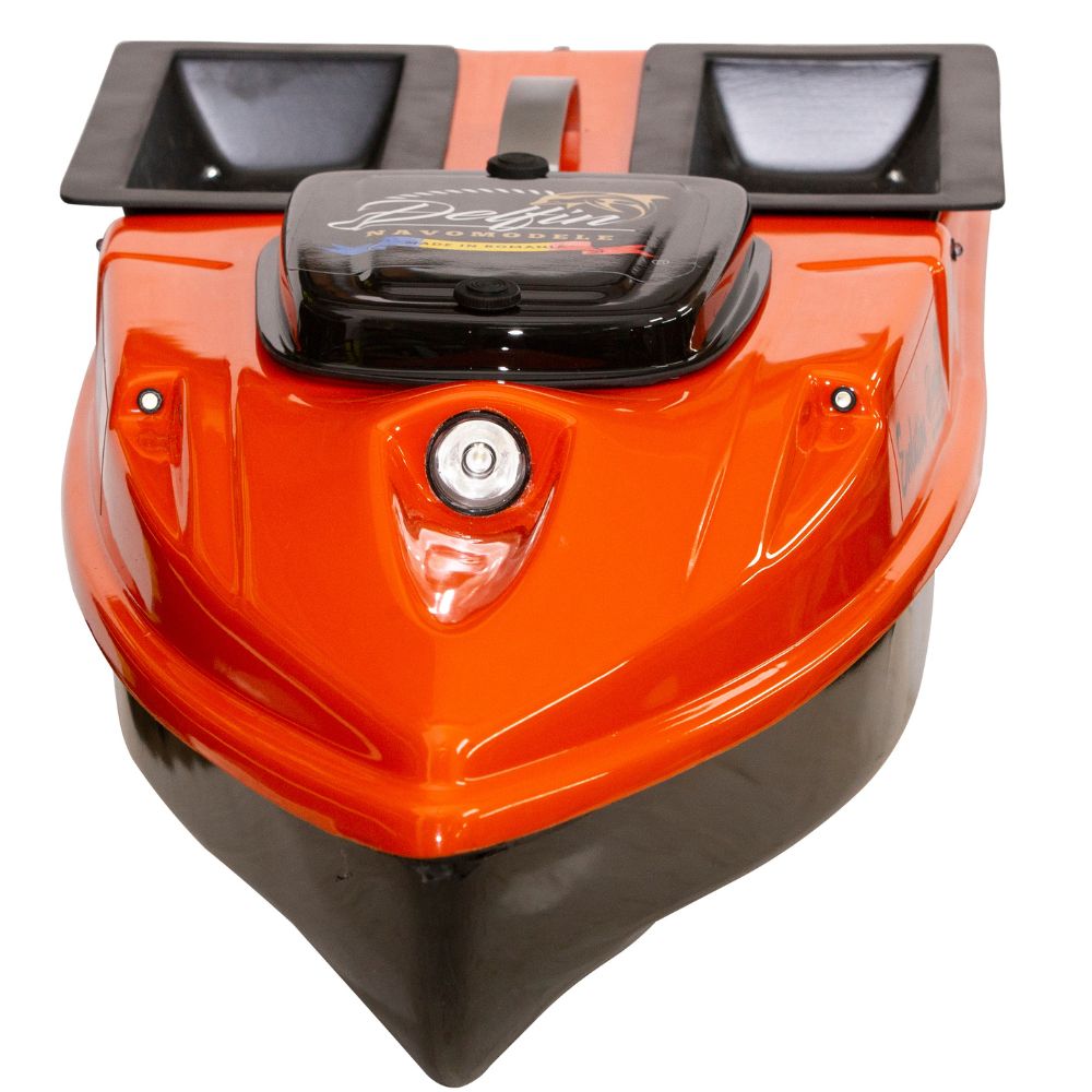 Navomodel Evolution Portocaliu, 2.4 GHz, 2 kg Nadă, 500m, Control RC, Far 3W și Cuvare Independente