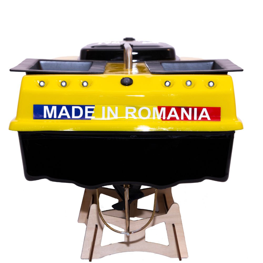 Navomodel Evolution Galben, 2.4 GHz, 2 kg Nadă, Distanță 500m, Control RC, Far 3W și Cuvare Independente